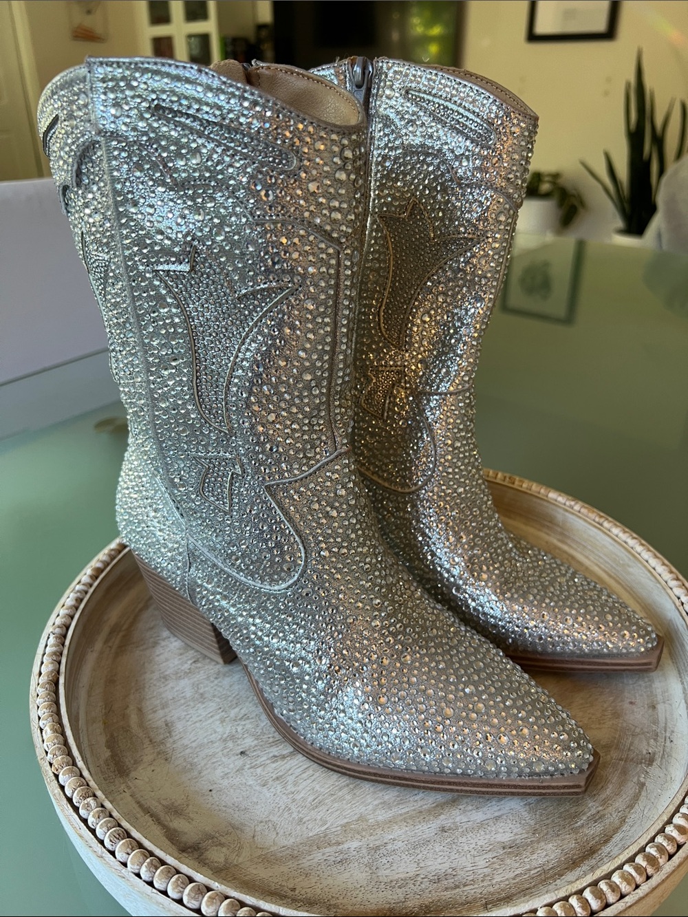 Crown Vintage Rhinestone Cowboy Boots - Picture 4 of 7